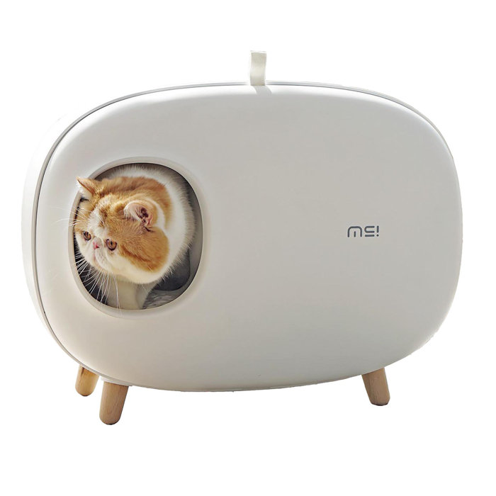 petsceo Modern Stylish Cat Litter Box,Cute Litter Box With Scoop